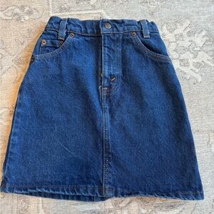 Vintage Girls Levis Denim Jean Mini Skirt Size 8 Medium/dark Wash Kids Cotton